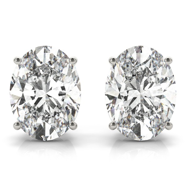 4 Prong Natural  Diamond Earrings