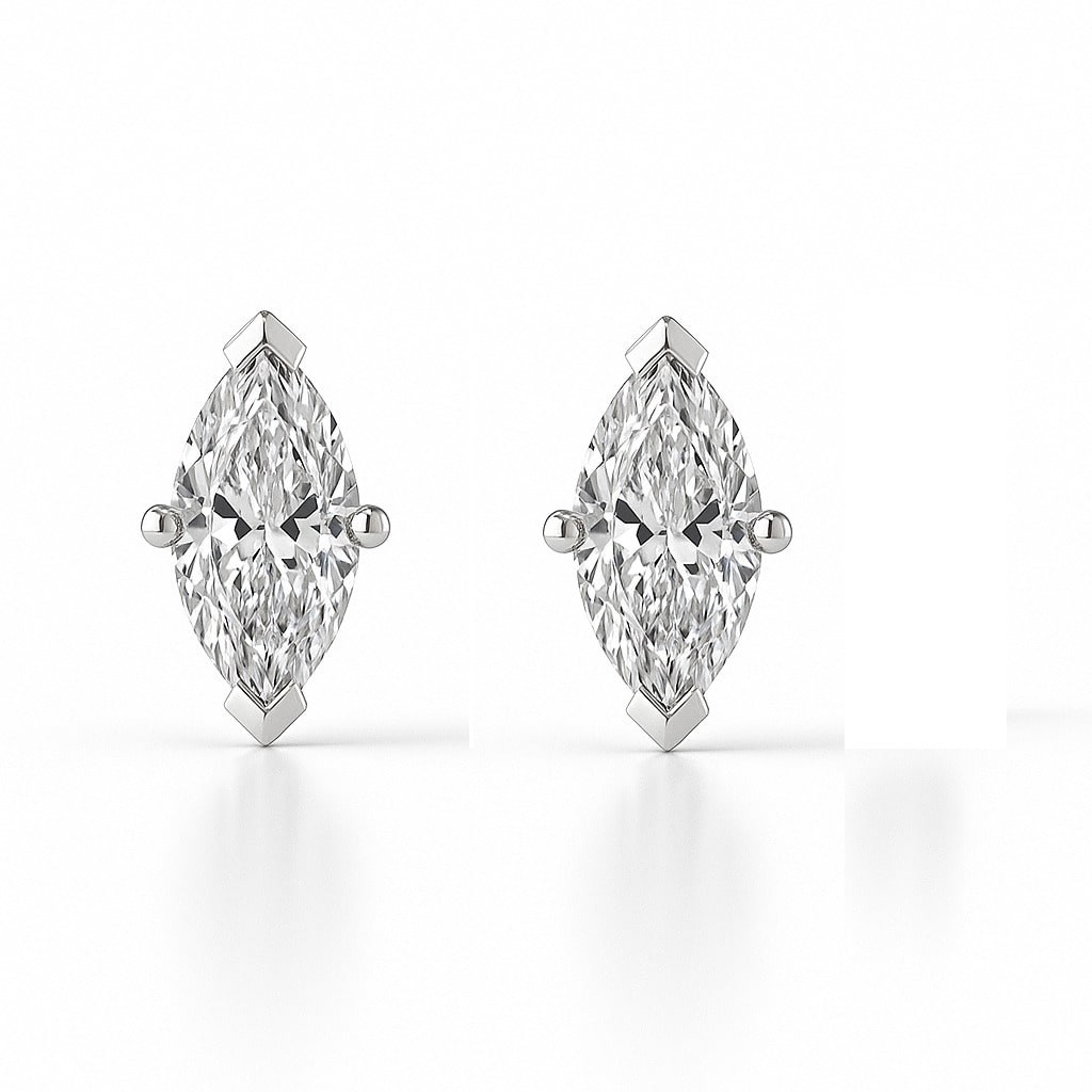 4 Prong Natural  Diamond Earrings