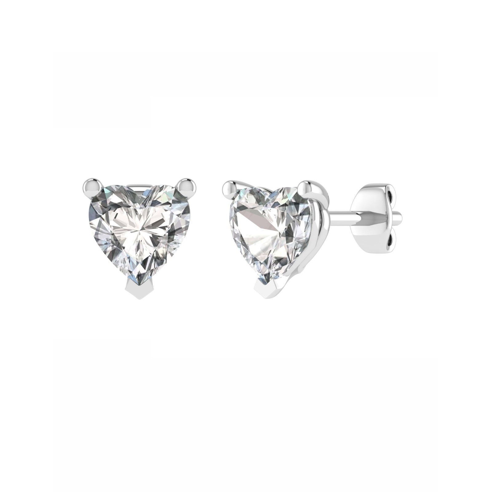 3 Prong Natural  Diamond Earrings