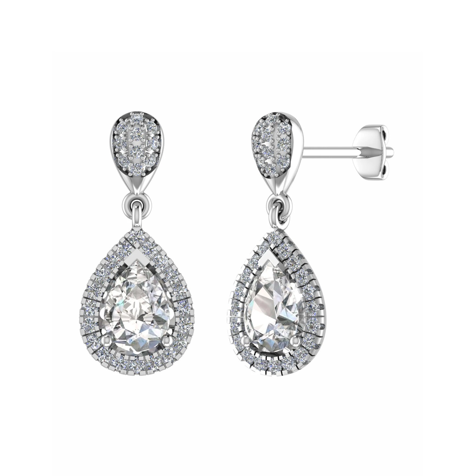 3 Prong Natural  Diamond Earrings