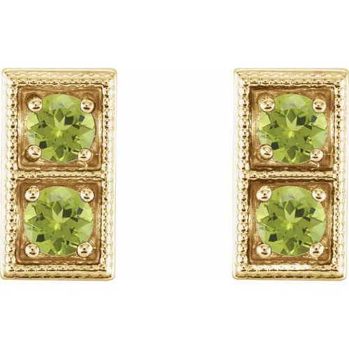 Hailie Peridot 4 Prong Set  Diamond Earrings