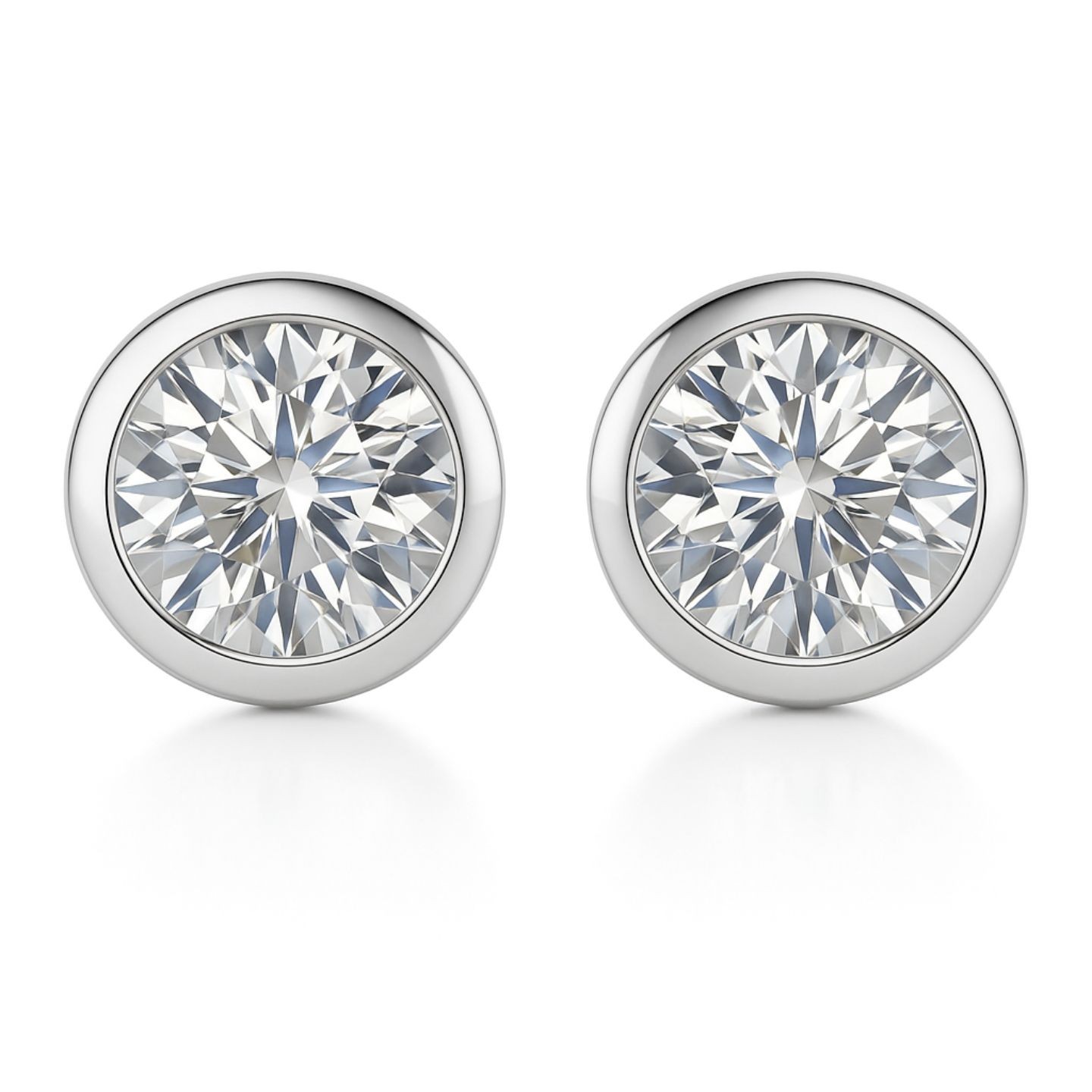 Bezel Lab-Created  Diamond Earrings
