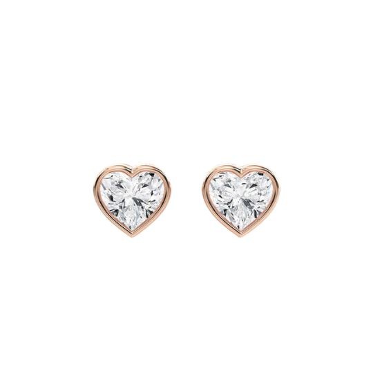 Bezel Set Natural  Diamond Earrings