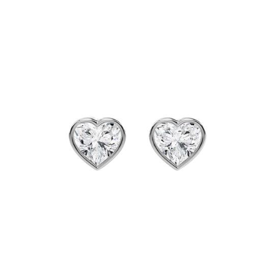 Bezel Set Natural  Diamond Earrings
