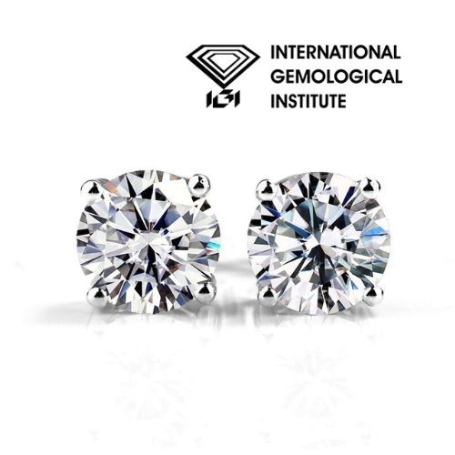 Juniper Lab-Created 4 Prong Set  Diamond Earrings