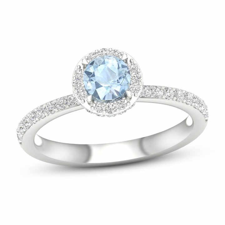 Bellona Aquamarine 4 Prong  Engagement Ring