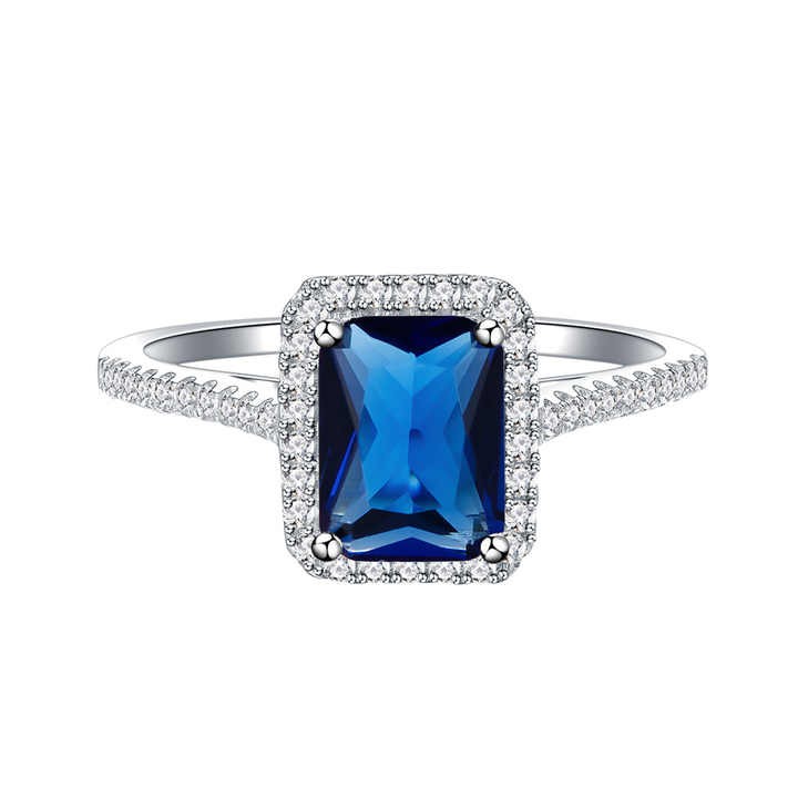 Delcy Blue Sapphire 4 Prong  Engagement Ring