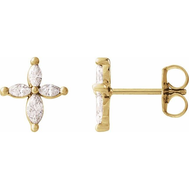 2 Prong Natural  Diamond Earrings