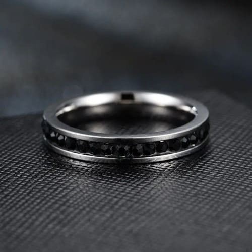 Channel Set Black  Diamond Ring