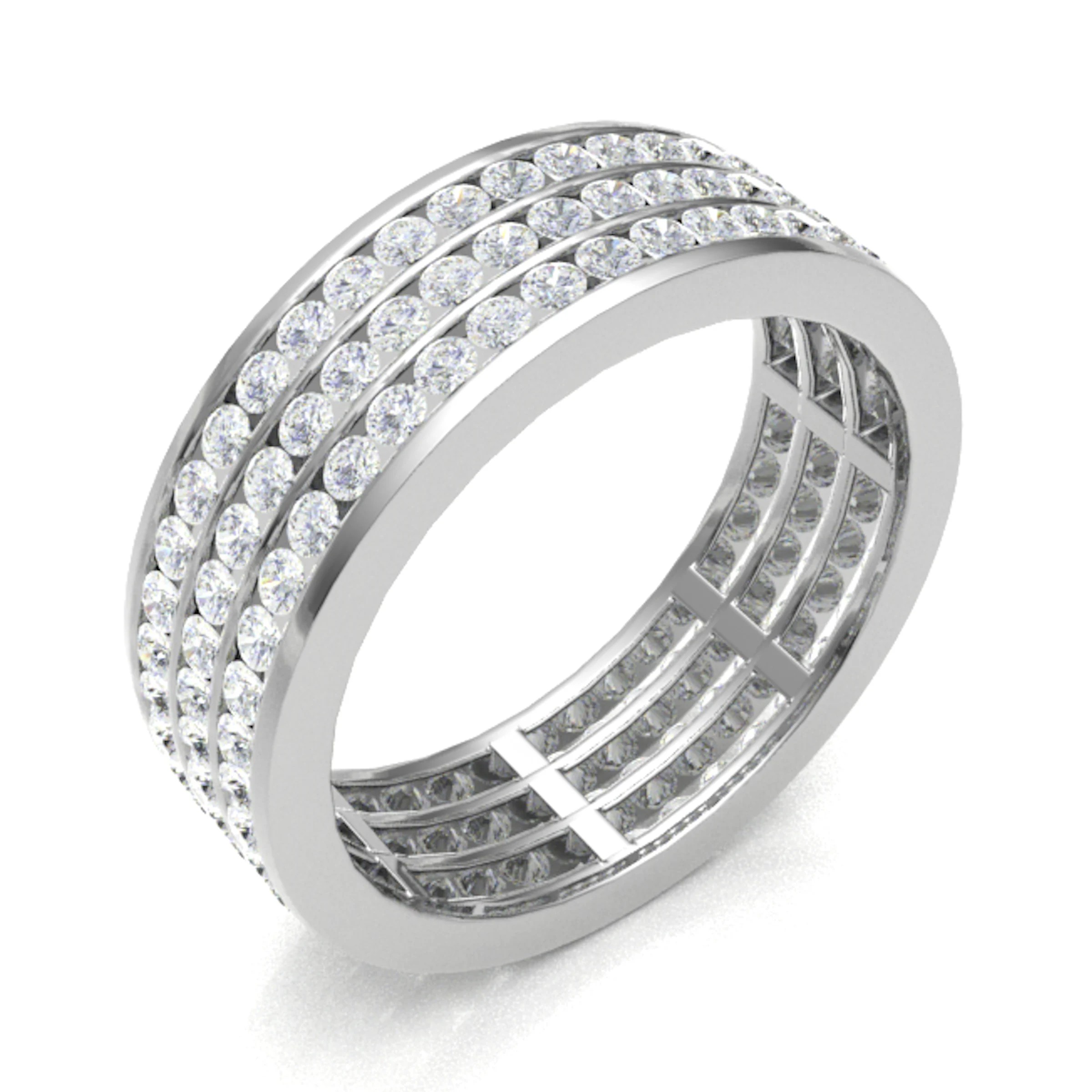 Channel Set Natural  Diamond Ring