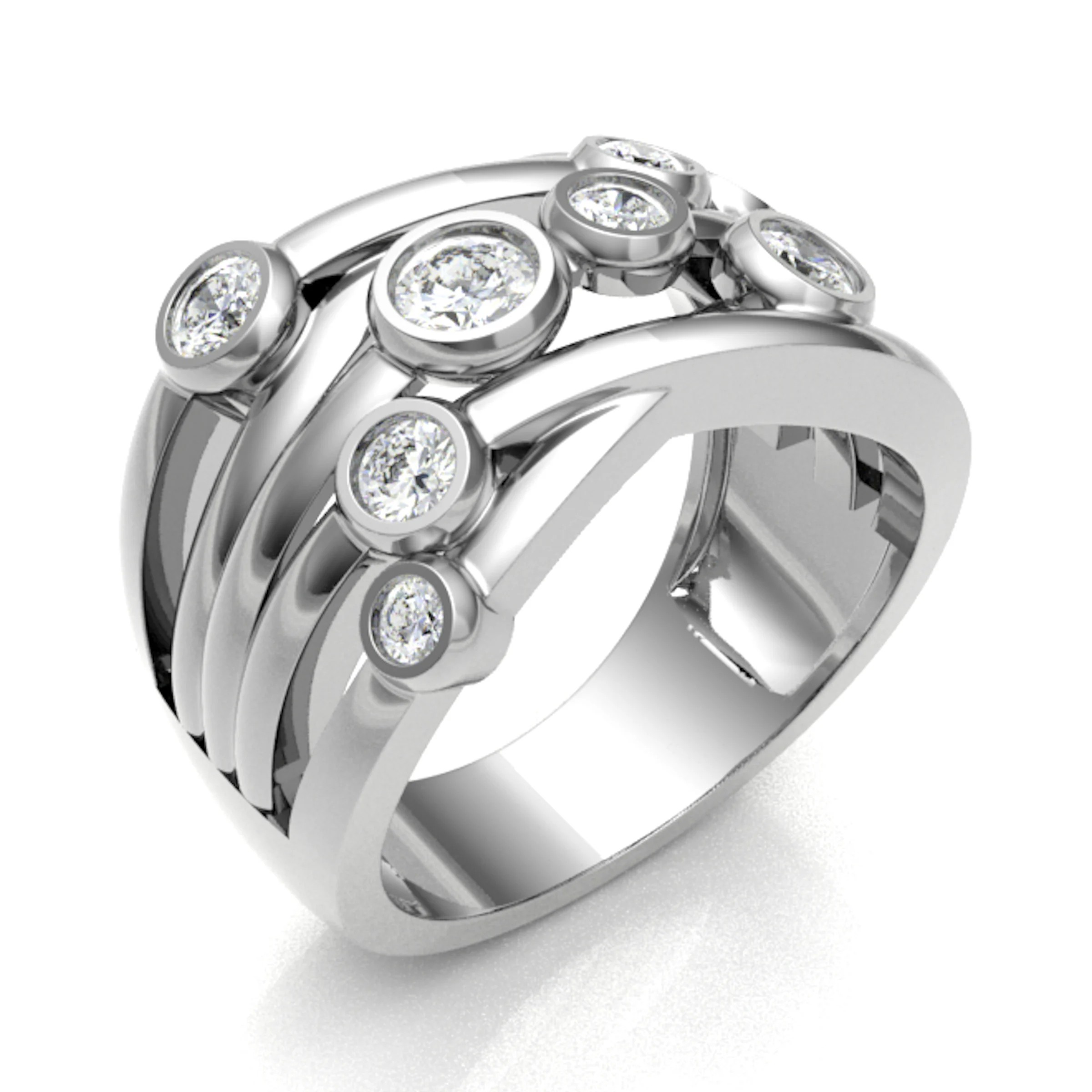 Eadburh Natural Bezel  Diamond Ring