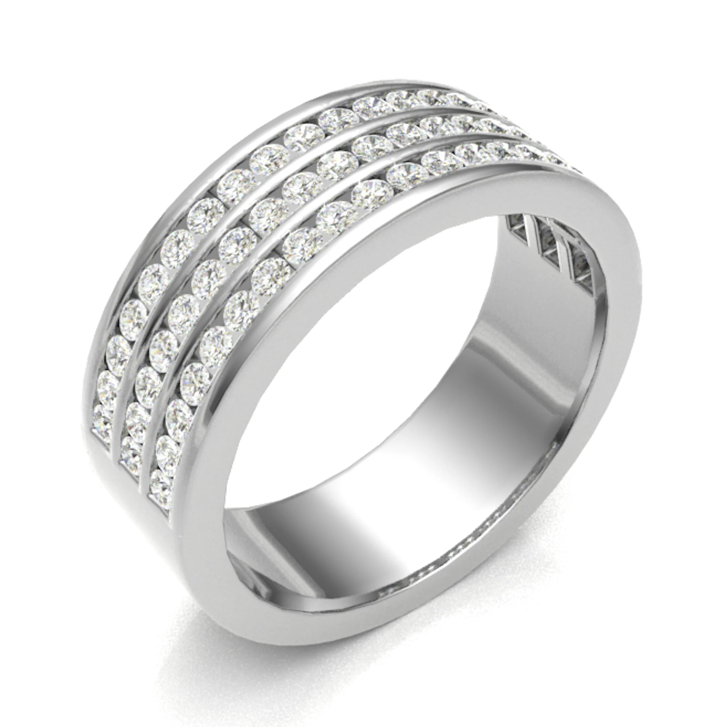Channel Set Natural  Diamond Ring