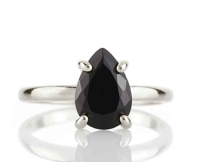 4 Prong Black Diamond  Engagement Ring