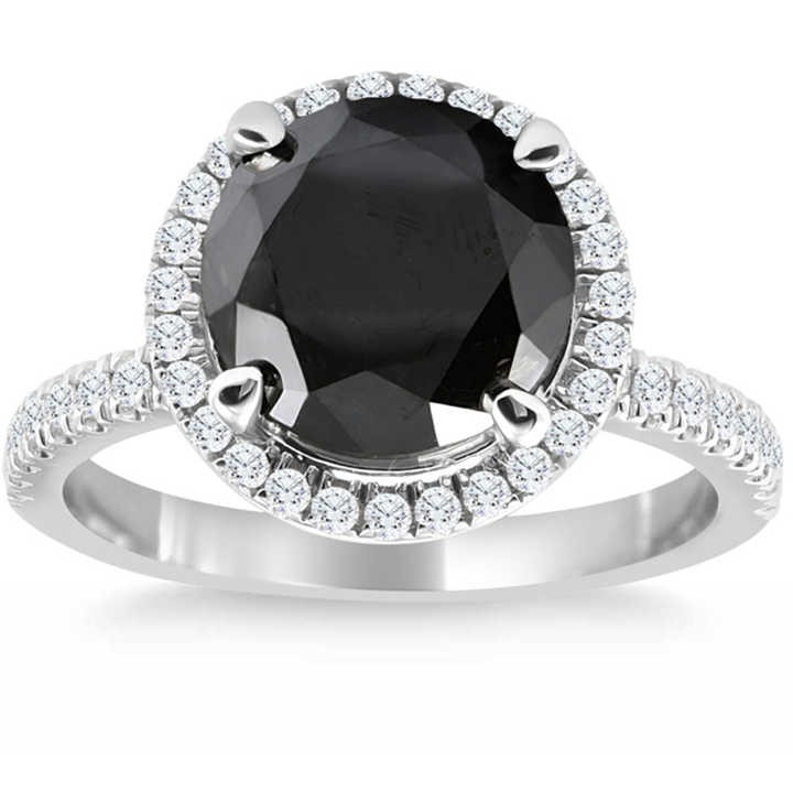 Devolina Black Diamond 4 Prong  Engagement Ring