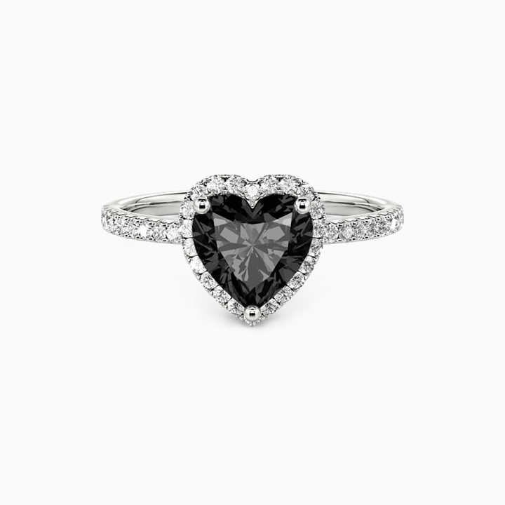 Filomina Black Diamond 3 Prong  Engagement Ring