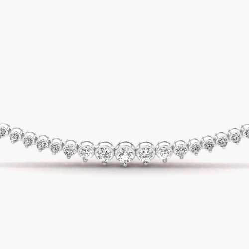 Semi Bezel 4.01 Carat Natural Diamond  Necklace