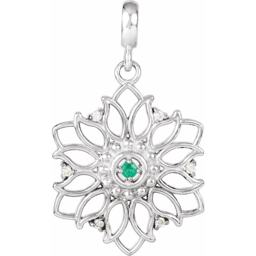 Whitley Emerald 4 Prong  Necklace