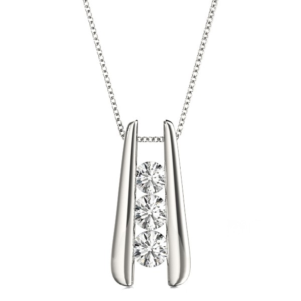 Prong Set Natural Diamond  Necklace