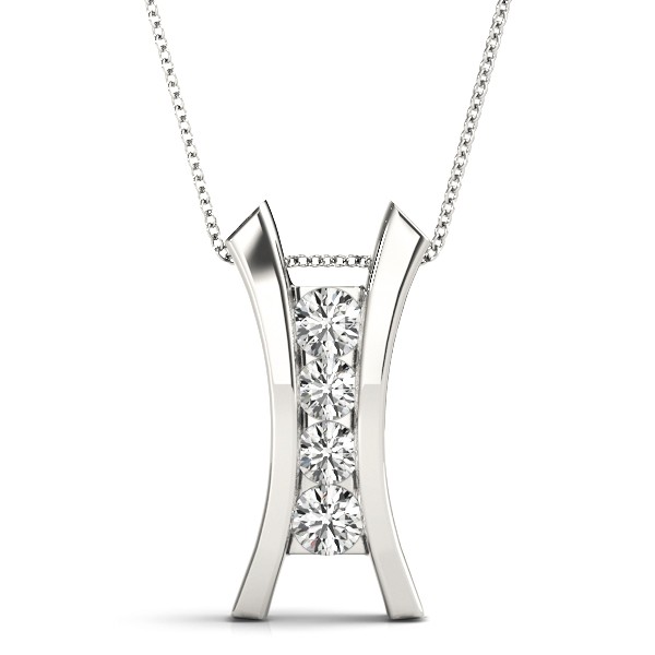 Prong Set Natural Diamond  Necklace