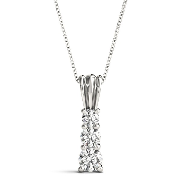 Prong Set Natural Diamond  Necklace