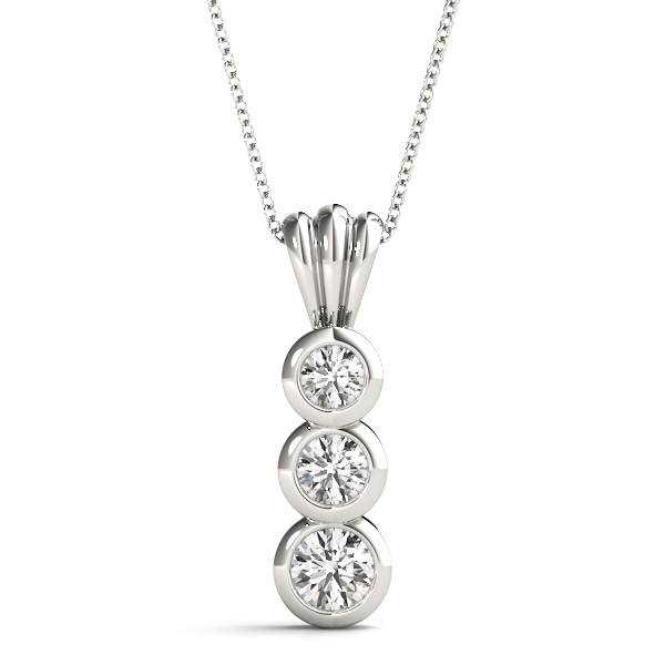Bezel Set Natural Diamond  Necklace