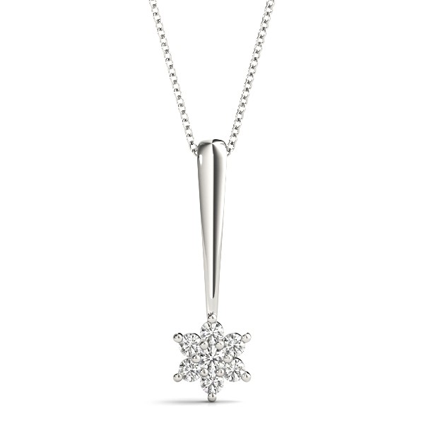 Prong Set Natural Diamond  Necklace