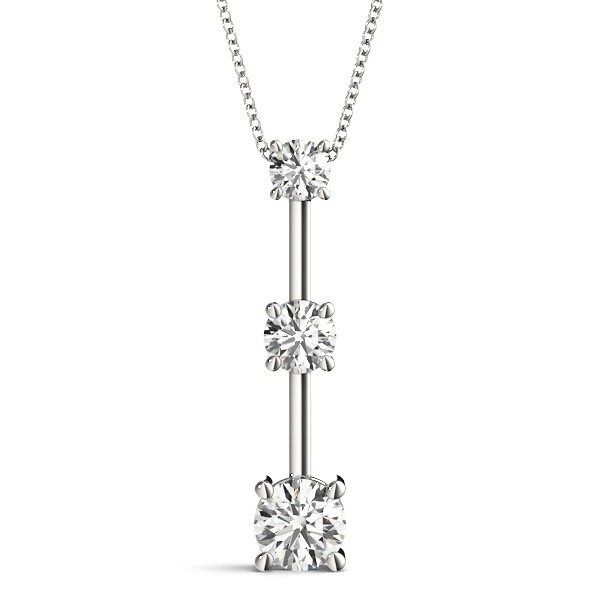 Prong Set Natural Diamond  Necklace