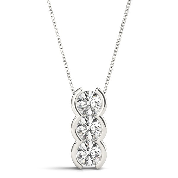 Bezel Set Natural Diamond  Necklace