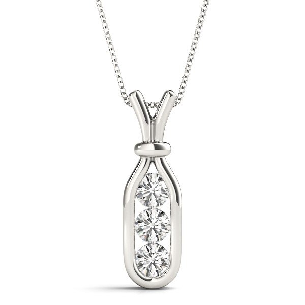 Prong Set Natural Diamond  Necklace