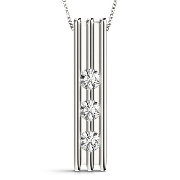Bezel Set Natural Diamond  Necklace