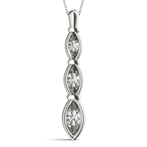 Bezel Set Natural Diamond  Necklace