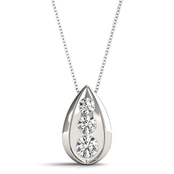 Prong Set Natural Diamond  Necklace