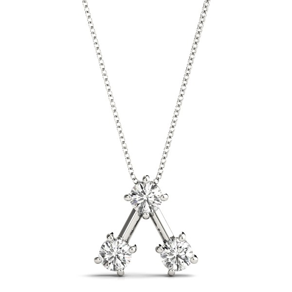 Prong Set Natural Diamond  Necklace