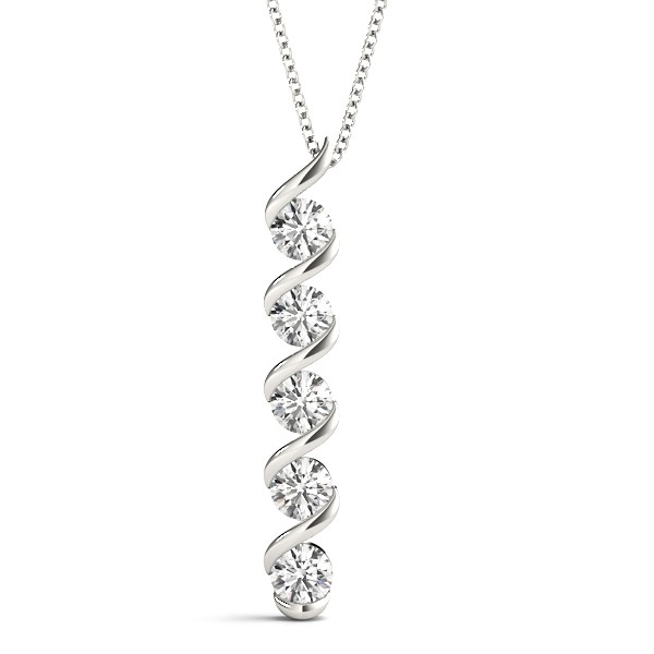 Prong Set Natural Diamond  Necklace