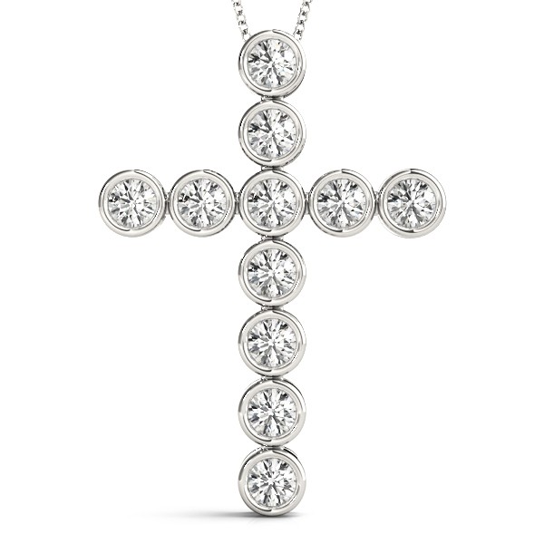 Bezel Set Natural Diamond  Necklace