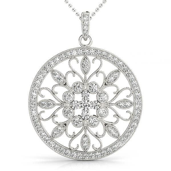 Prong Set Natural Diamond  Necklace