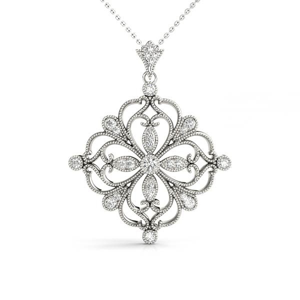 Prong Set Natural Diamond  Necklace