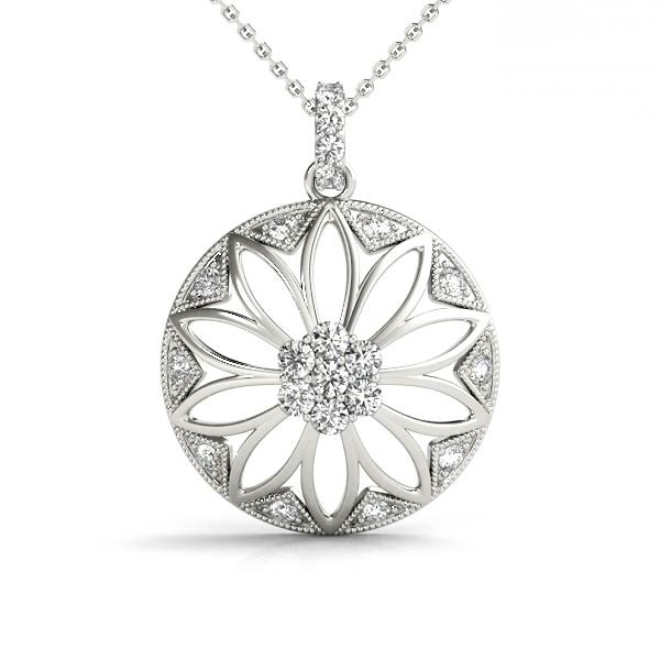 Prong Set Natural Diamond  Necklace