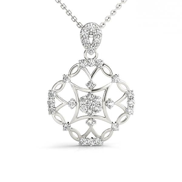 Prong Set Natural Diamond  Necklace