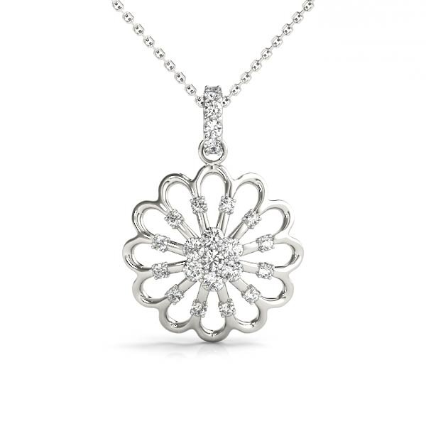 Prong Set Natural Diamond  Necklace