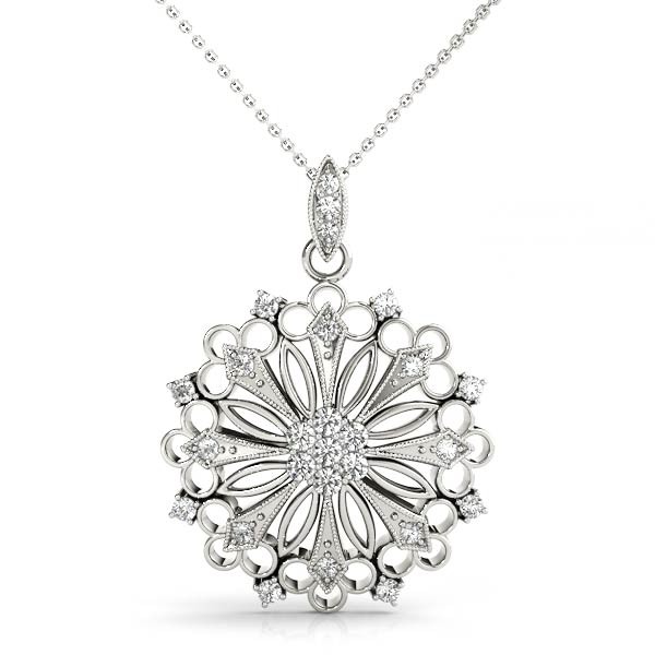 Prong Set Natural Diamond  Necklace