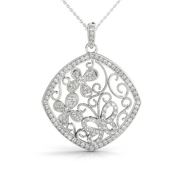 Pave Set Natural Diamond  Necklace