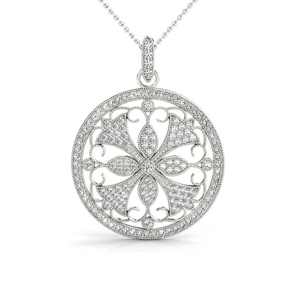 Pave Set Natural Diamond  Necklace