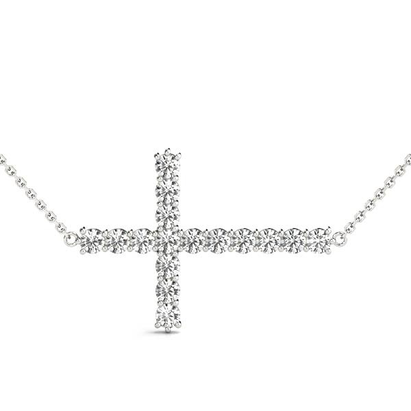 Prong Set Natural Diamond  Necklace
