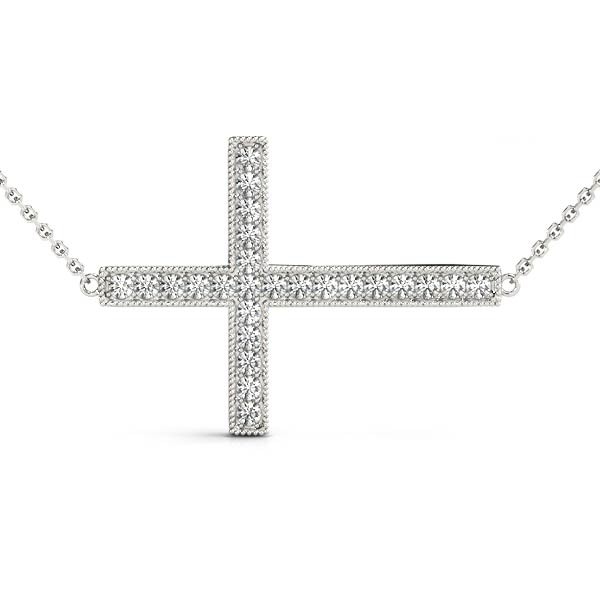 Channel Set Natural Diamond  Necklace
