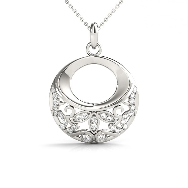 Bezel Set Natural Diamond  Necklace
