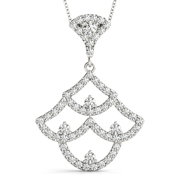 Micro Pave Set Natural Diamond  Necklace