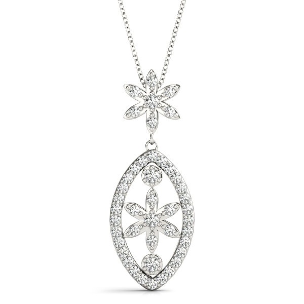 Prong Set Natural Diamond  Necklace