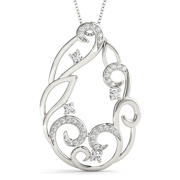 Prong Set Natural Diamond  Necklace