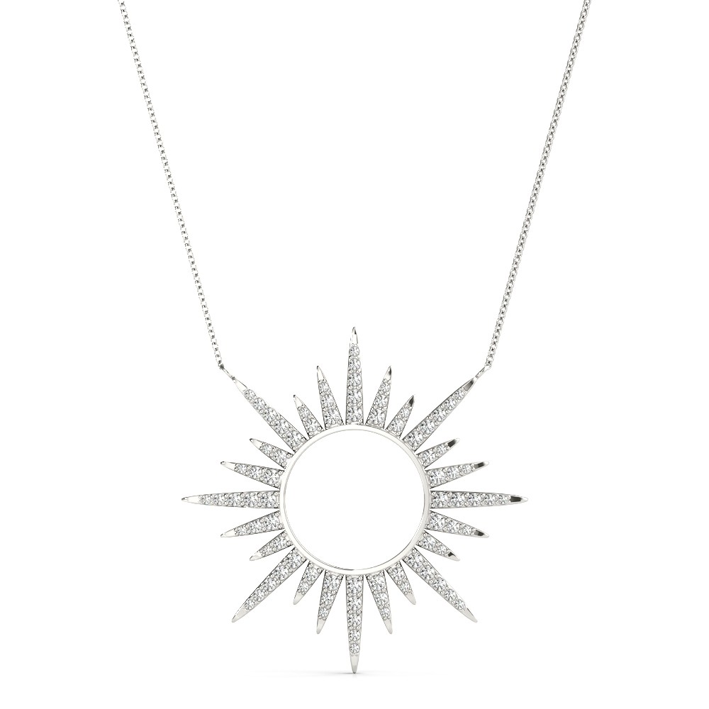 Pave Set Natural Diamond  Necklace